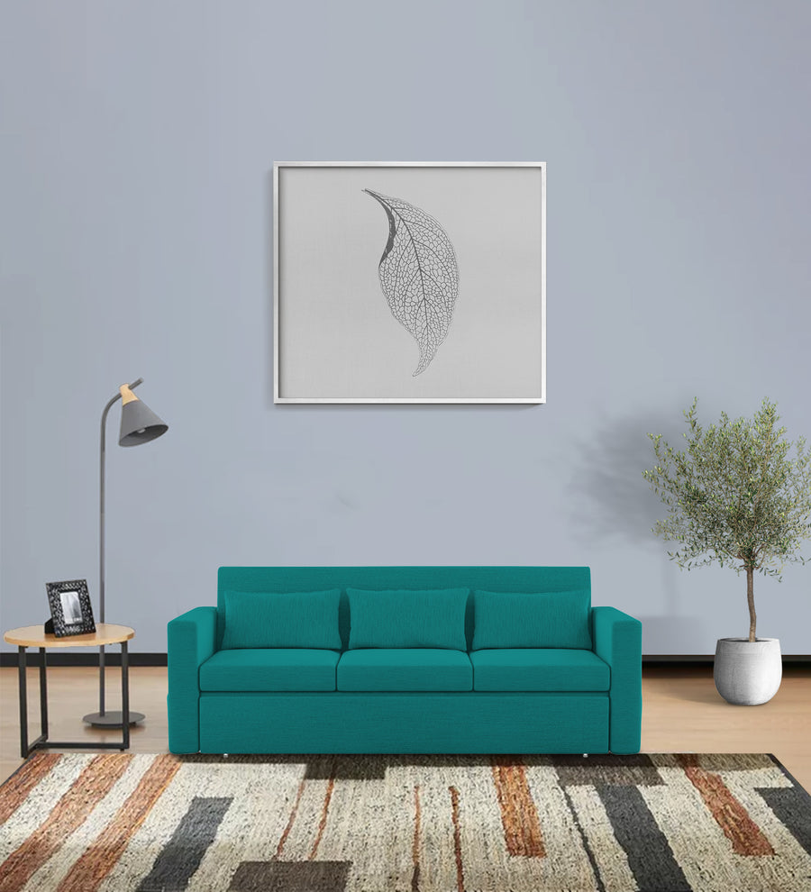 River  3 Seater Pull Out  Cum Bed Fabric Sofa - Sea Green by Febonic Living