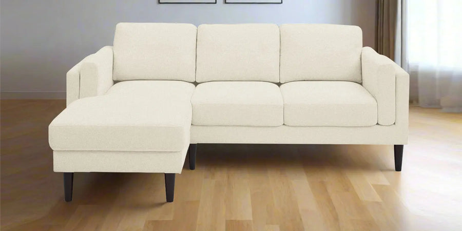 Creata Fabric Rhs Sectional Sofa 2 Lounger In Ivory Cream Colour - Febonic Living