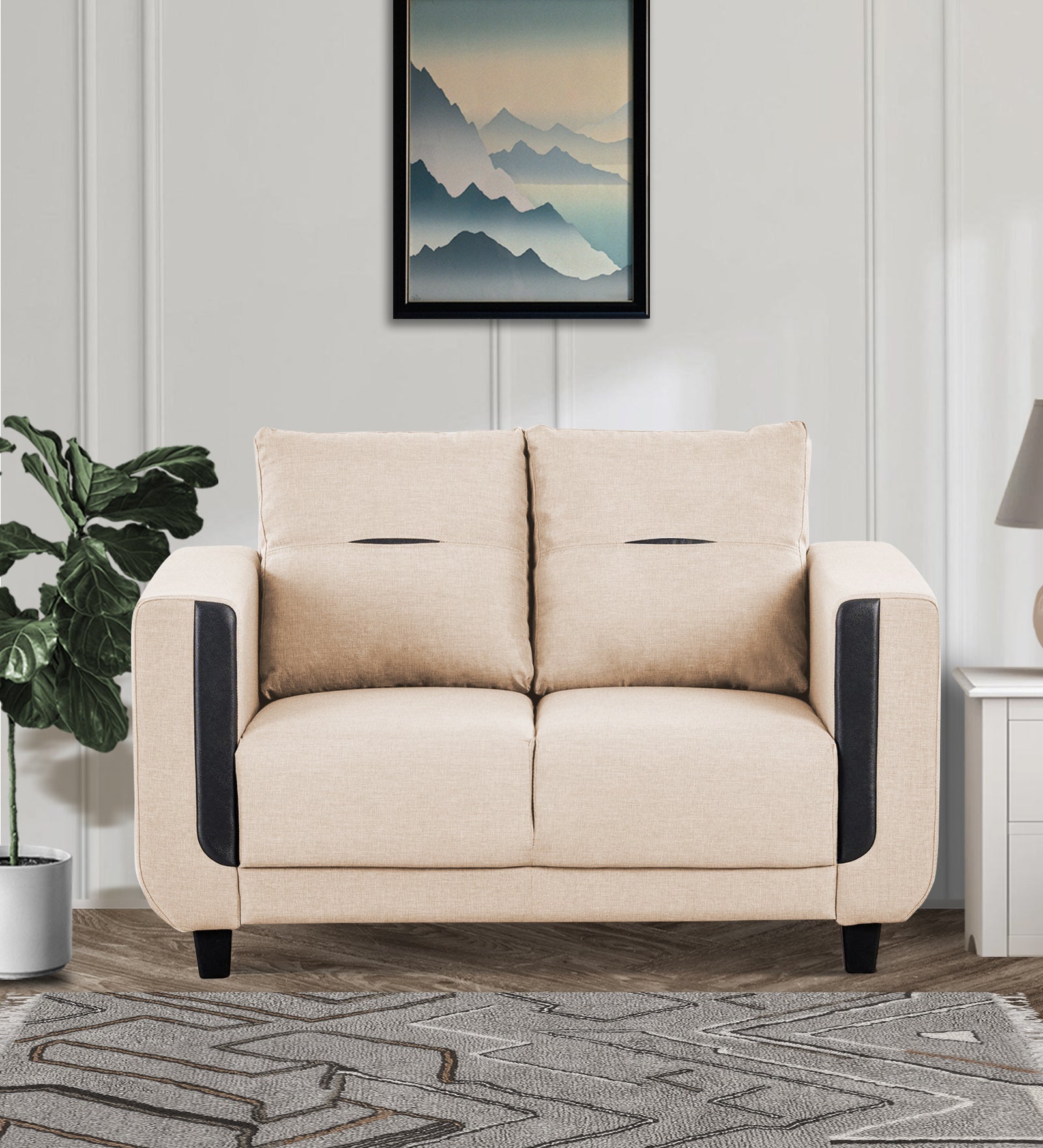 Perry Fabric 2 Seater Sofa in Woom Beige Colour