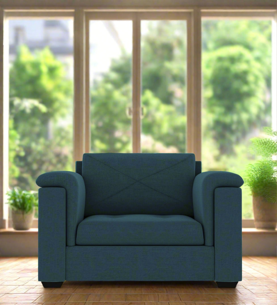 Andres  1 Seater Fabric Sofa - Harbour Blue by Febonic Living