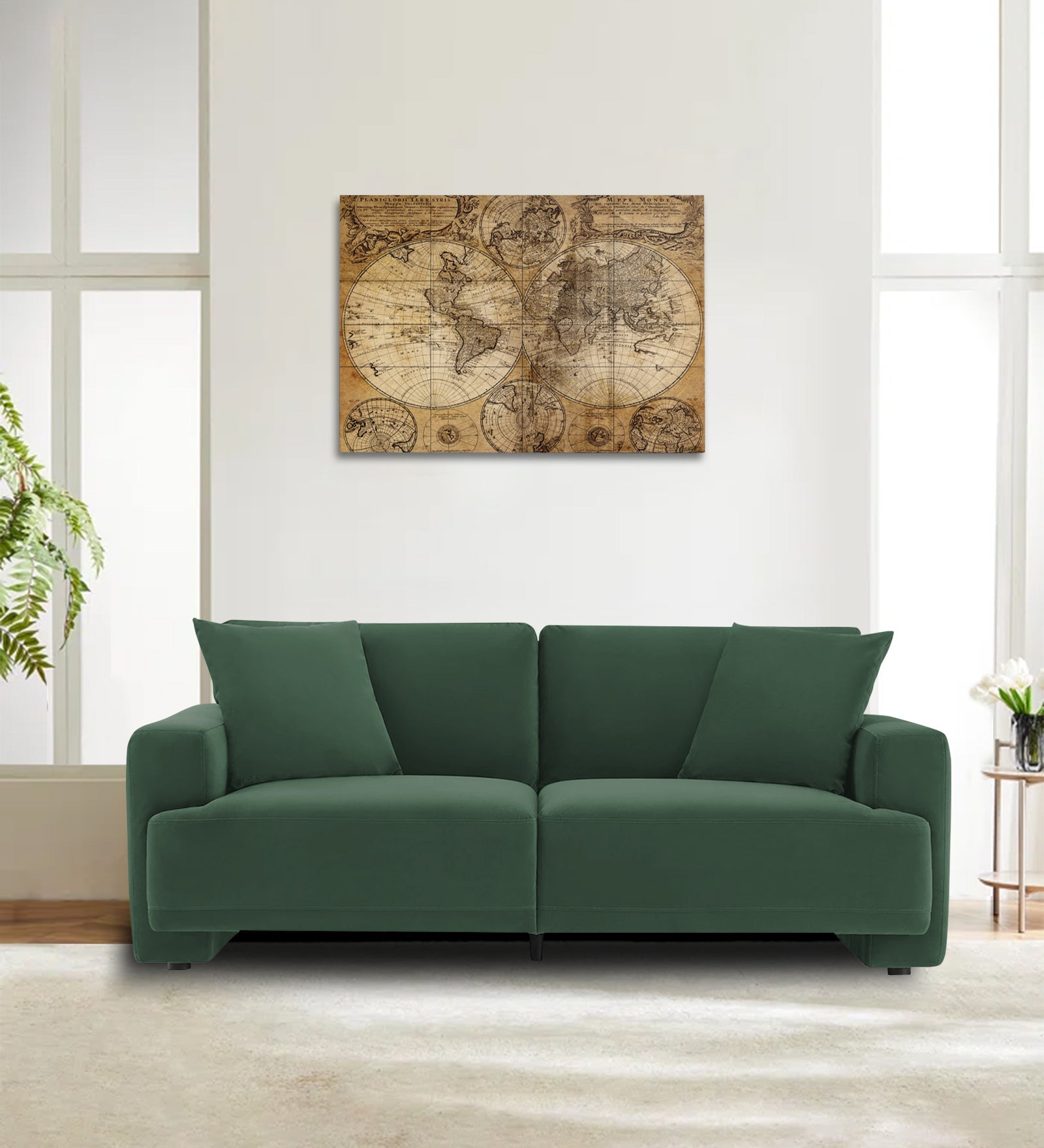 Kosta Velvet 2 Seater Sofa in Amazon Green Colour