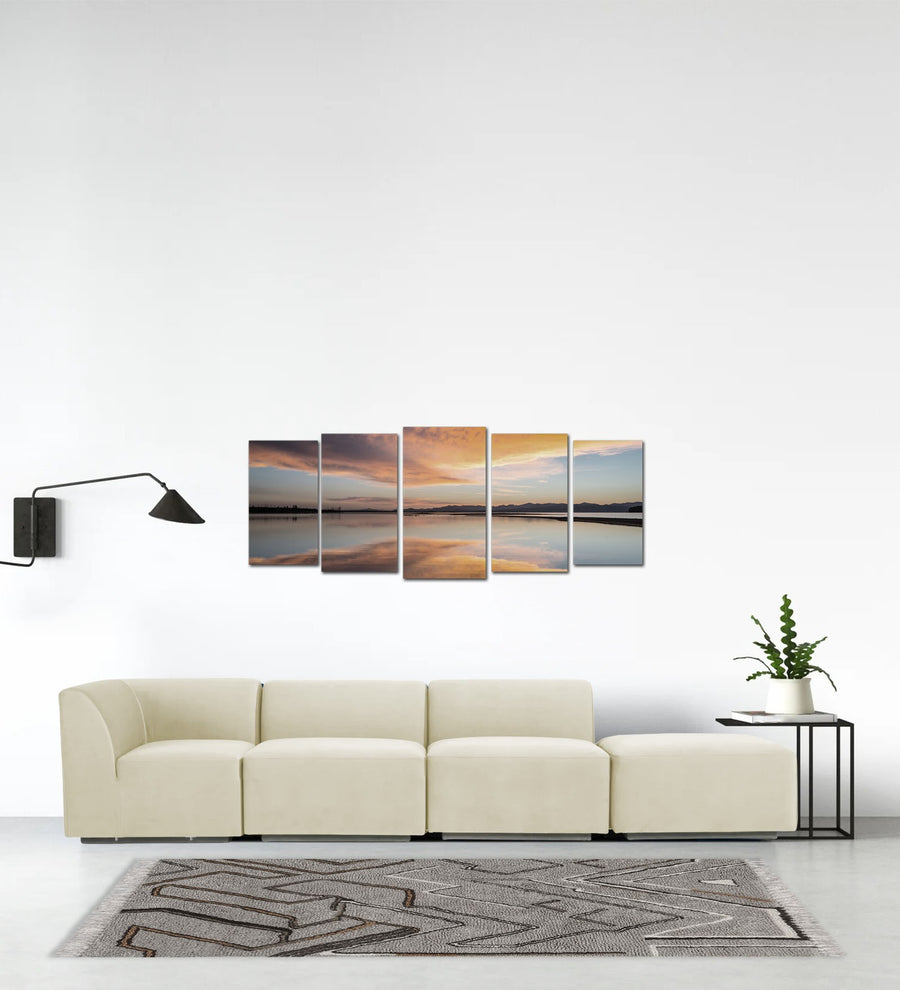 Bufa  RHS Velvet Sectional Sofa - Warm White by Febonic Living