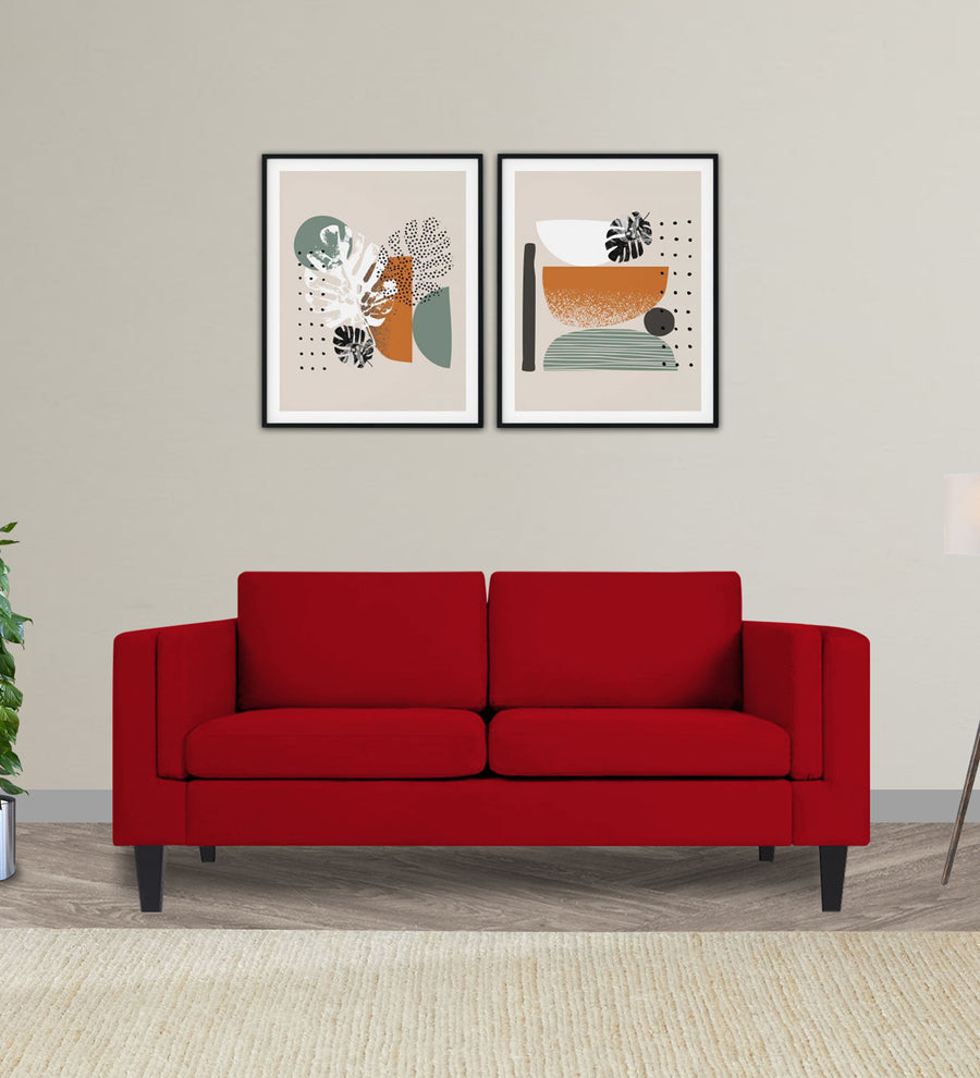 Jasper  2 Seater Velvet Sofa - Berry Maroon by Febonic Living