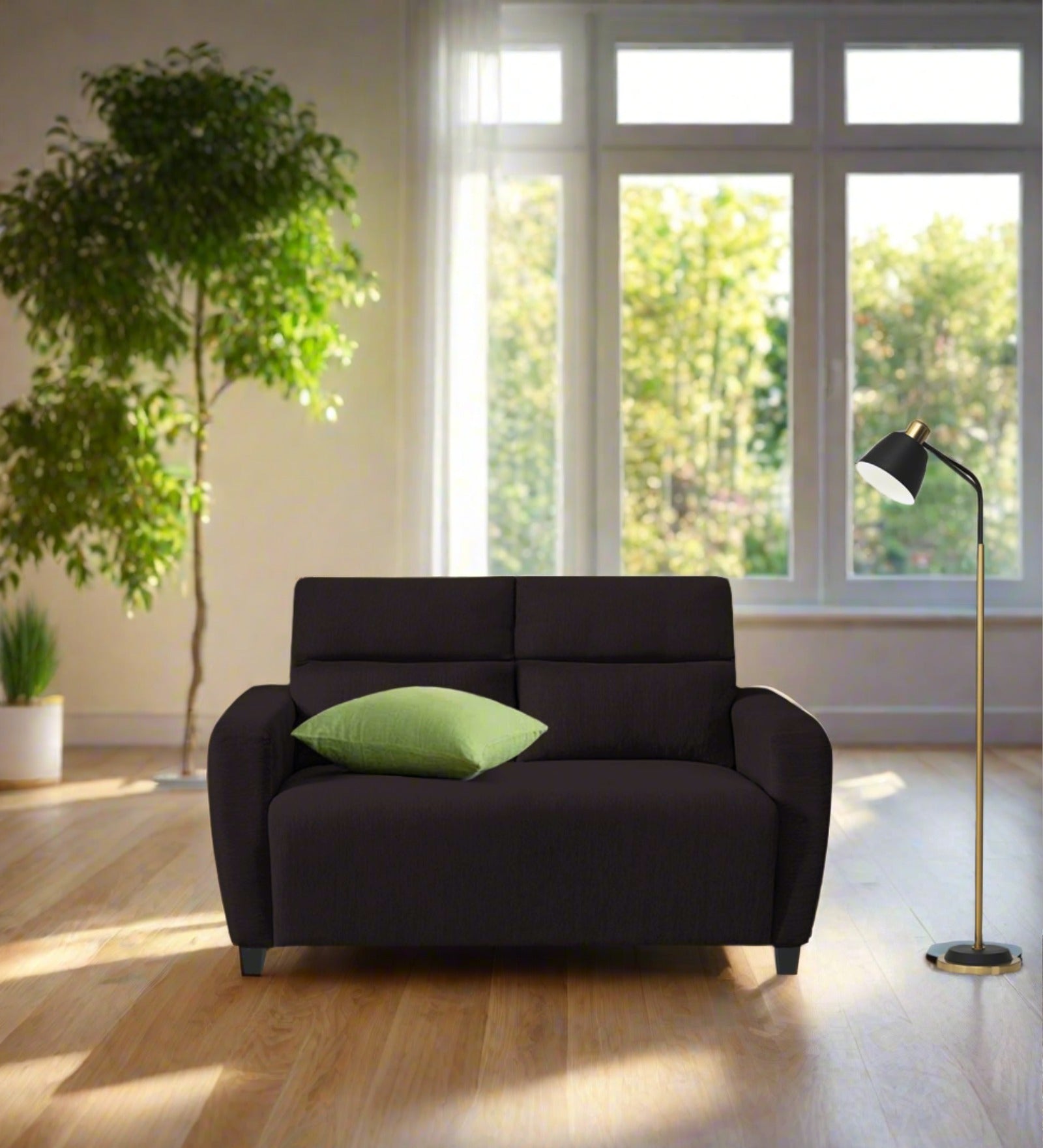 Bakadi Fabric 2 Seater Sofa in Cara brown Colour