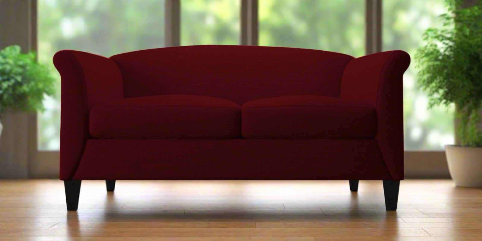 Kimber Fabric 2 Seater Sofa in Ruby Red Colour