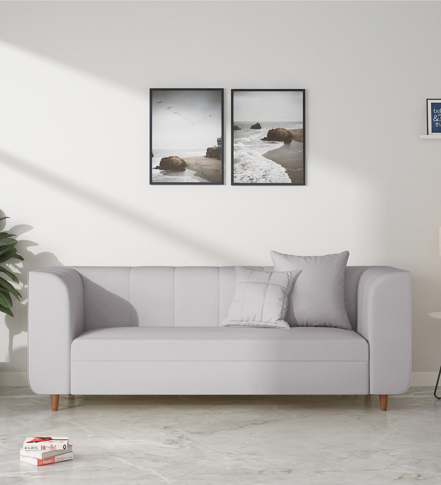 Sumo 3 Seater Velvet Sofa - Concrete grey by Febonic Living