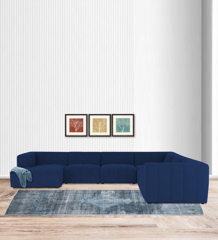 Damo  RHS 8 Seater Corner Fabric Sofa - Royal Blue by Febonic Living