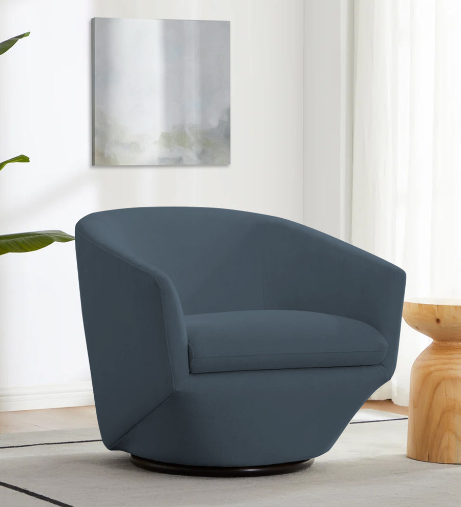 Haddie  Swivel Velvet Chair - Oxford Blue by Febonic Living