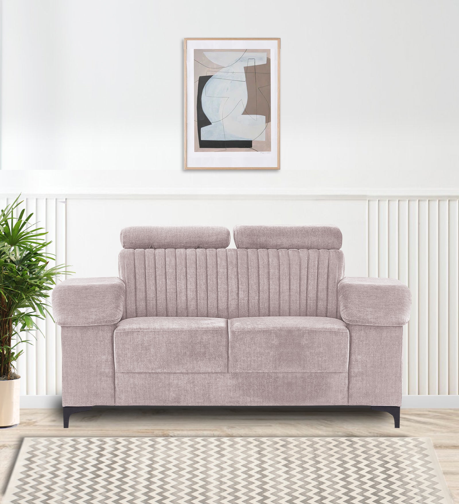 Draco Fabric 2 Seater Sofa in Orchid Beige Colour