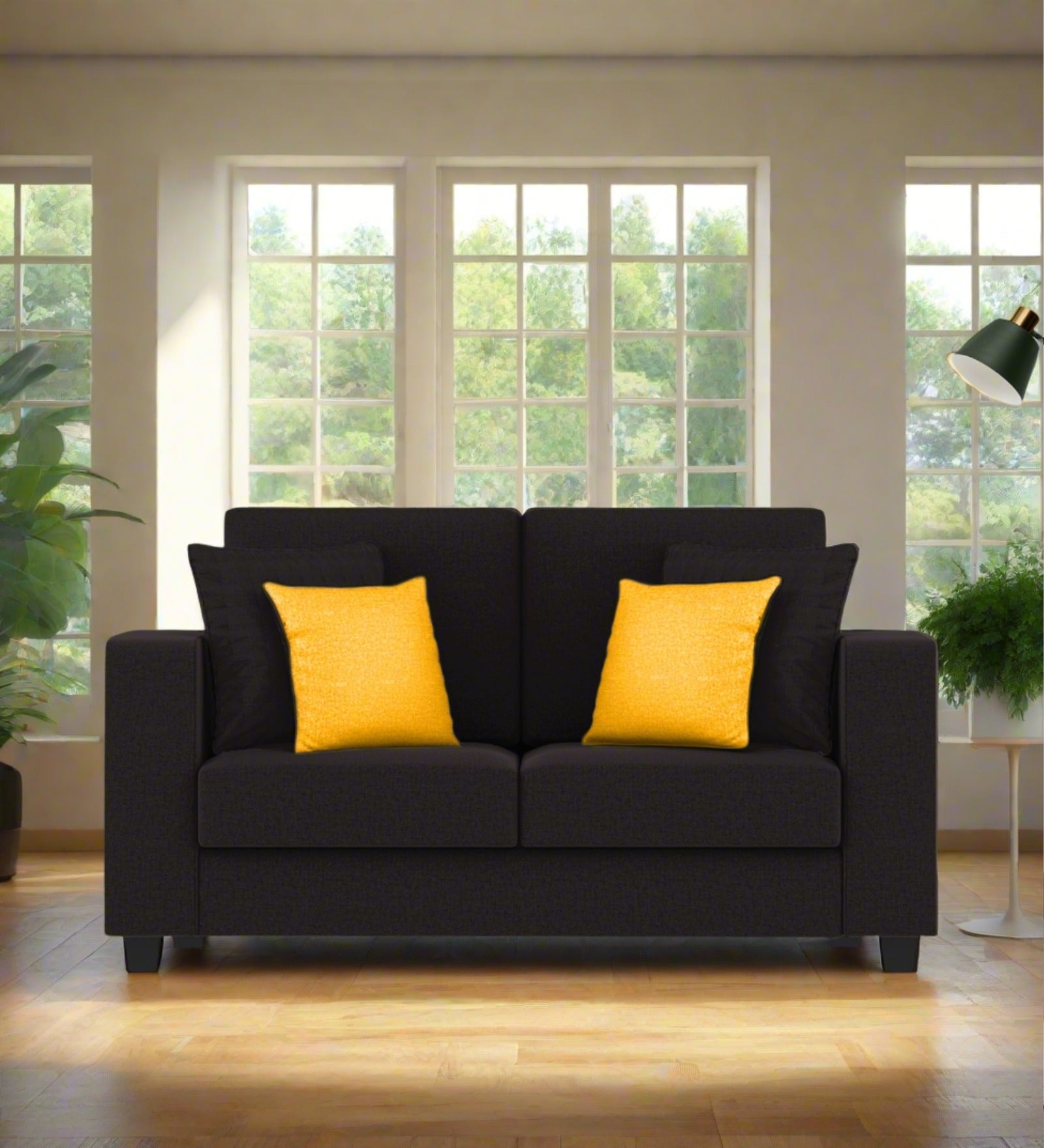 Nabi Fabric 2 Seater Sofa In Cara Brown Colour