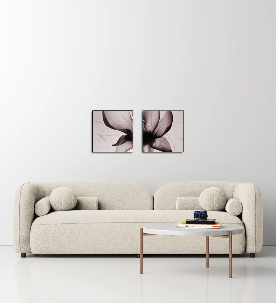 Corny Boucle 3 Seater Fabric Sofa - Shell White by Febonic Living
