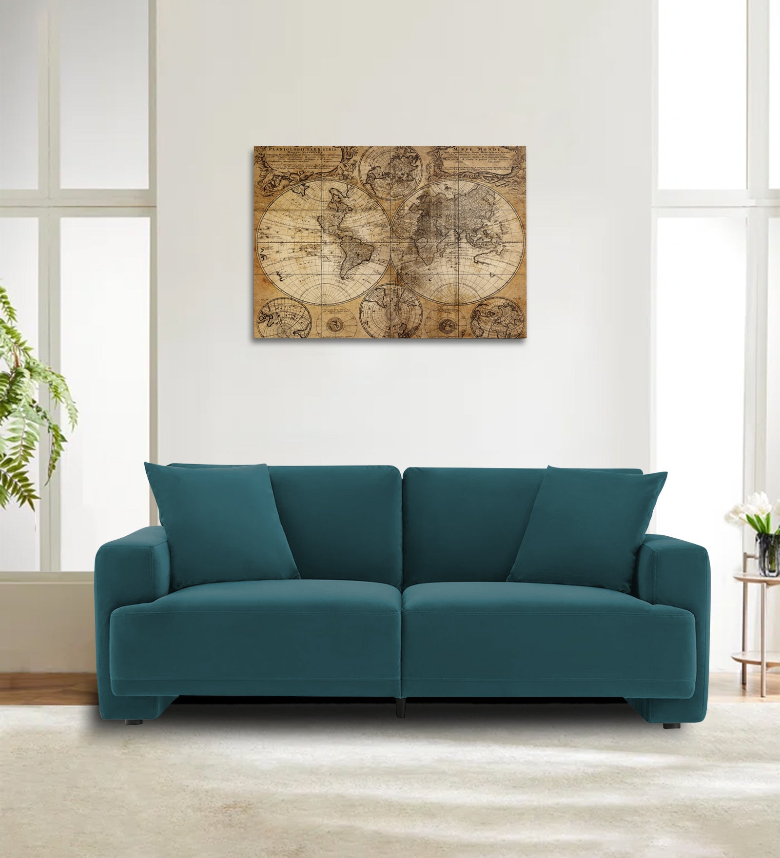 Kosta Velvet 2 Seater Sofa in Arabian Green Colour