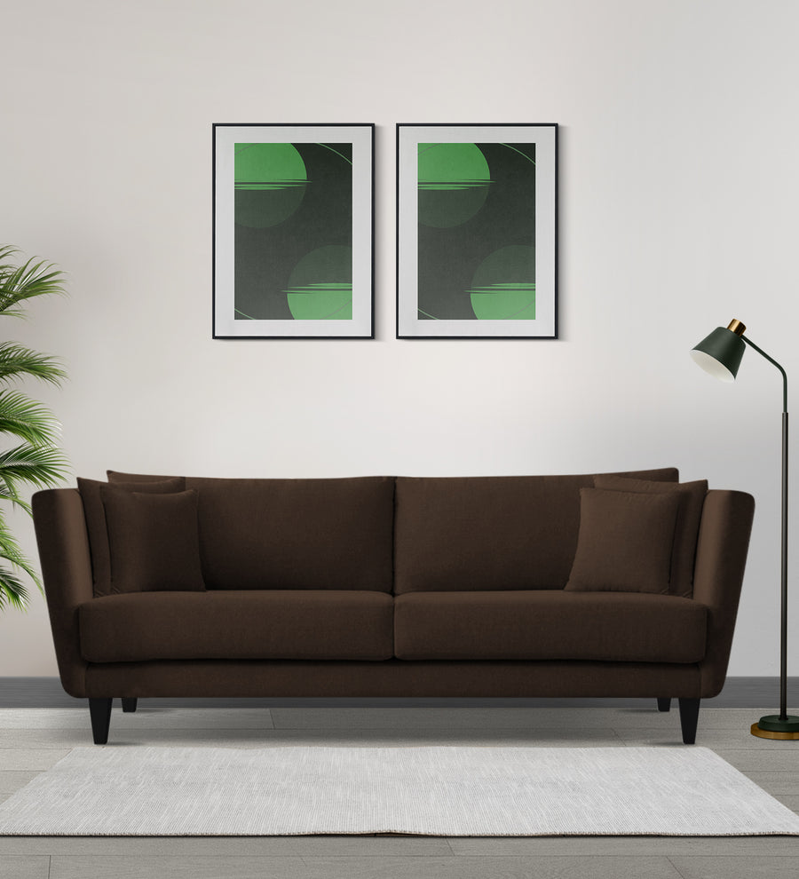 Norway 3 Seater Velvet Sofa - Cholocate Brown by Febonic Living