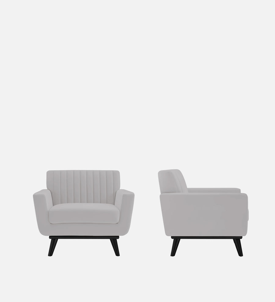 Tucker Velvet 1 Seater Sofa In Light Grey Colour - Febonic Living