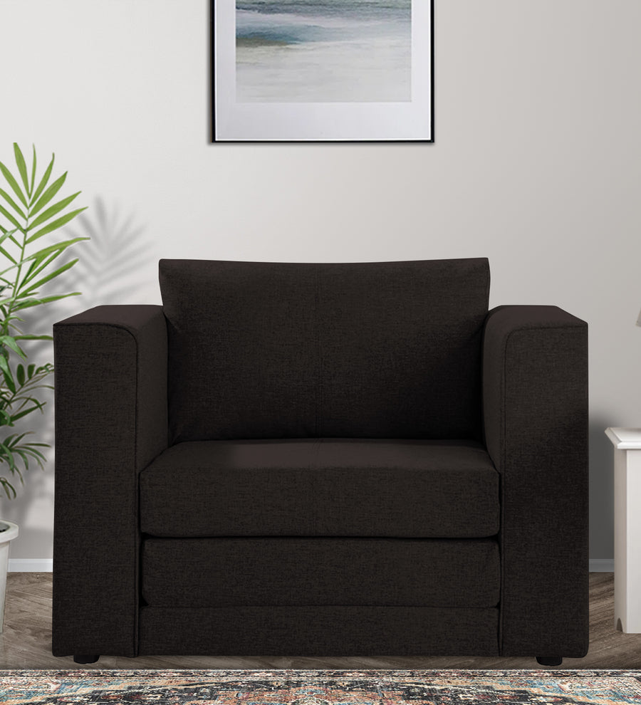 Kenia  1 Seater Foldable  Cum Bed Fabric Sofa - Cara Brown by Febonic Living
