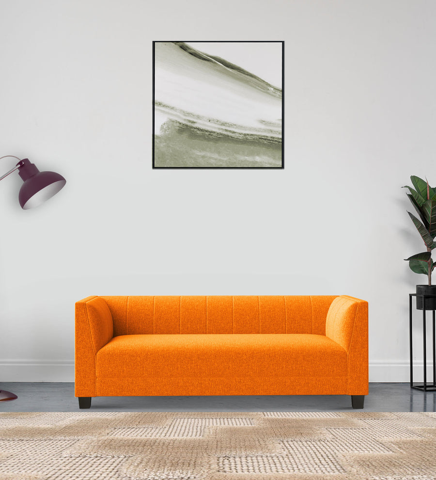 Chastin 3 Seater Fabric Sofa - Vivid Orange by Febonic Living