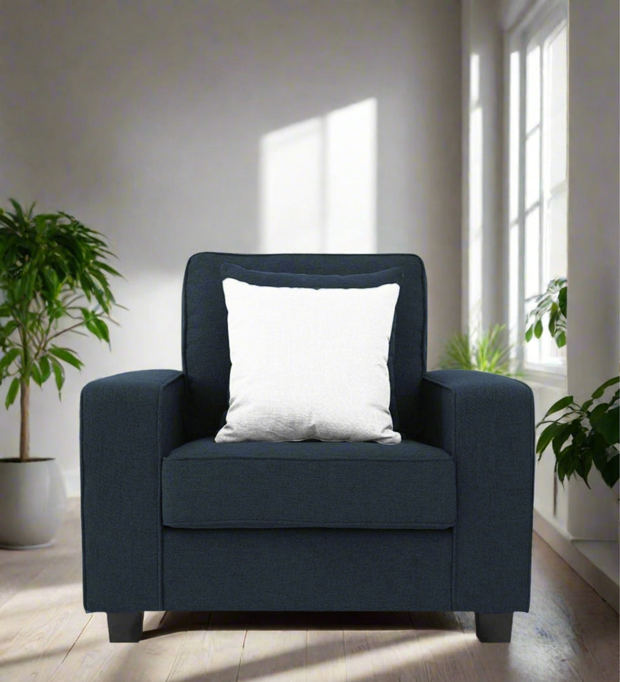 Ladybug  1 Seater Fabric Sofa - Denim Blue by Febonic Living
