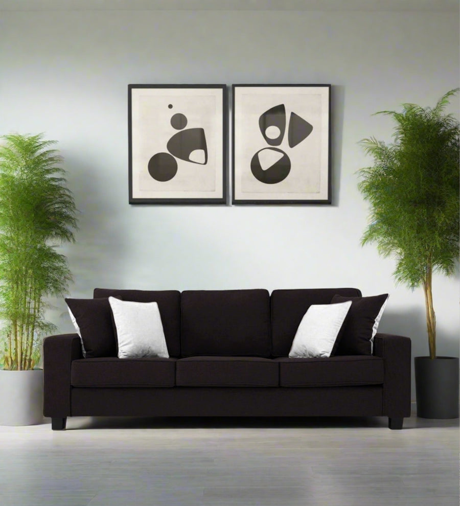 Ladybug 3 Seater Fabric Sofa - Cara Brown by Febonic Living