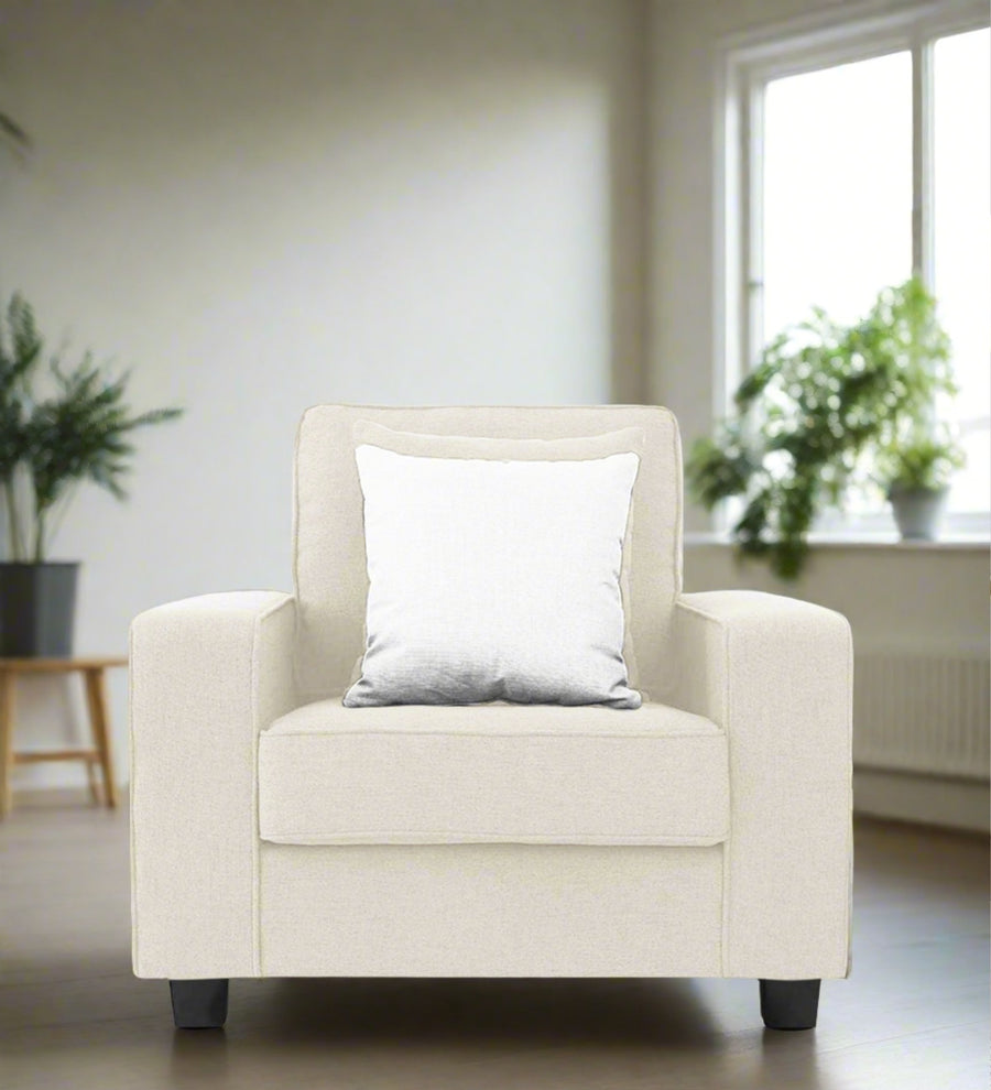 Ladybug  1 Seater Fabric Sofa - Ivory Cream by Febonic Living