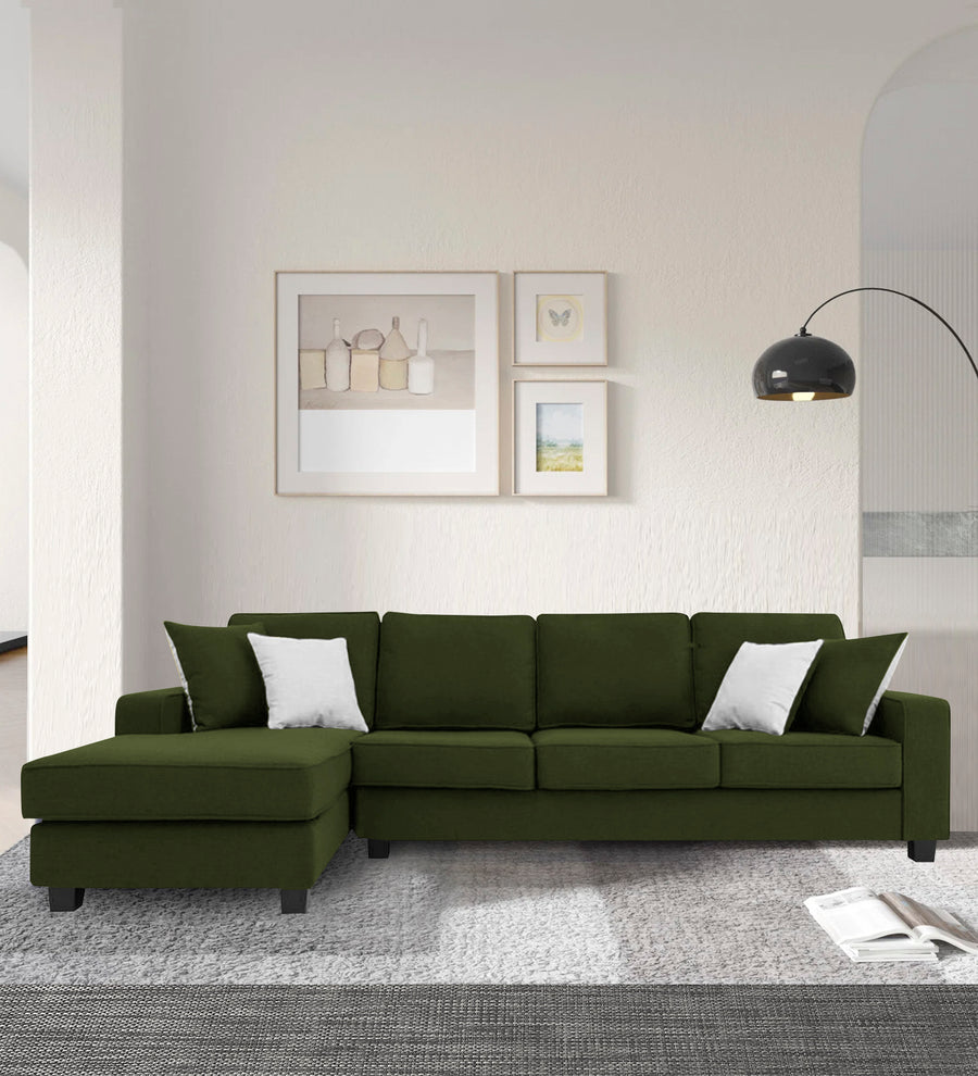 Ladybug  RHS  (3+Lounger) Fabric Sectional Sofa - Olive Green by Febonic Living