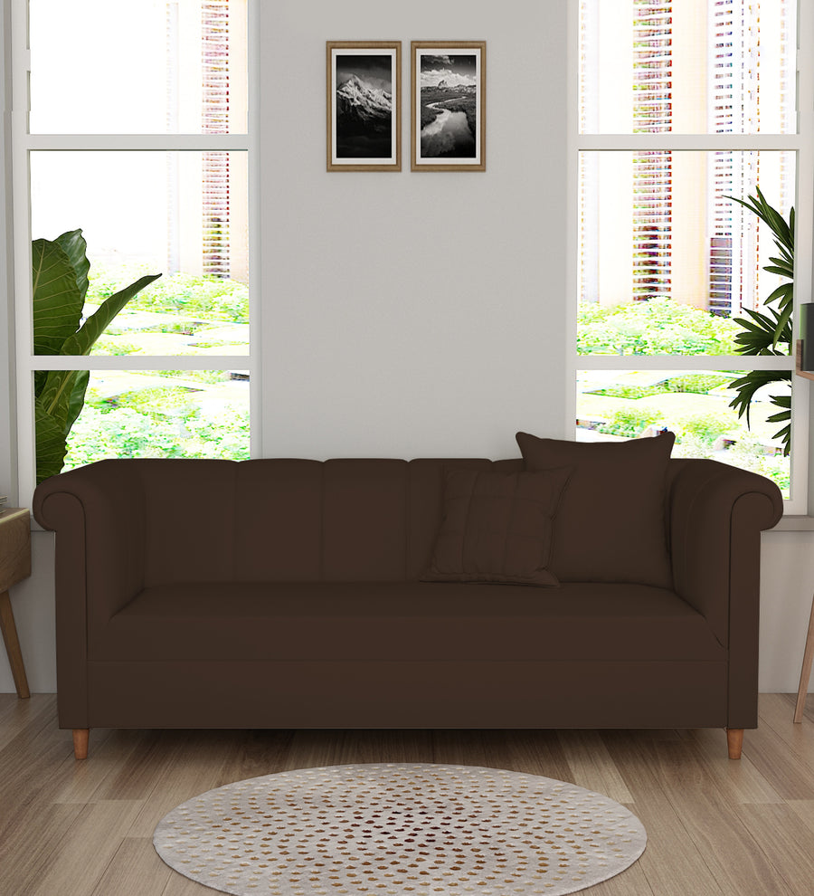 Rubi Velvet 3 Seater Sofa In Chocolate Brown Colour - Febonic Living