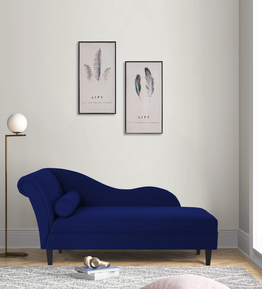 Rana  RHS Velvet Chaise Lounger - Imperial Blue by Febonic Living