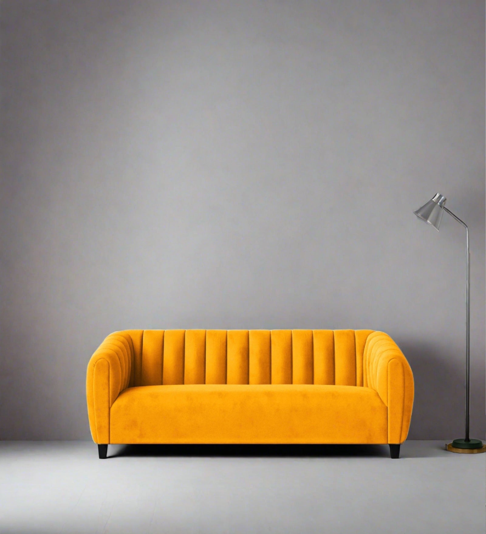 Ferry Velvet 3 Seater Sofa in Saffron yellow Colour