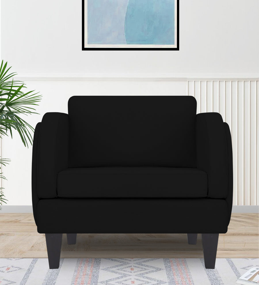 Siddy  1 Seater Fabric Sofa - Zed Black by Febonic Living