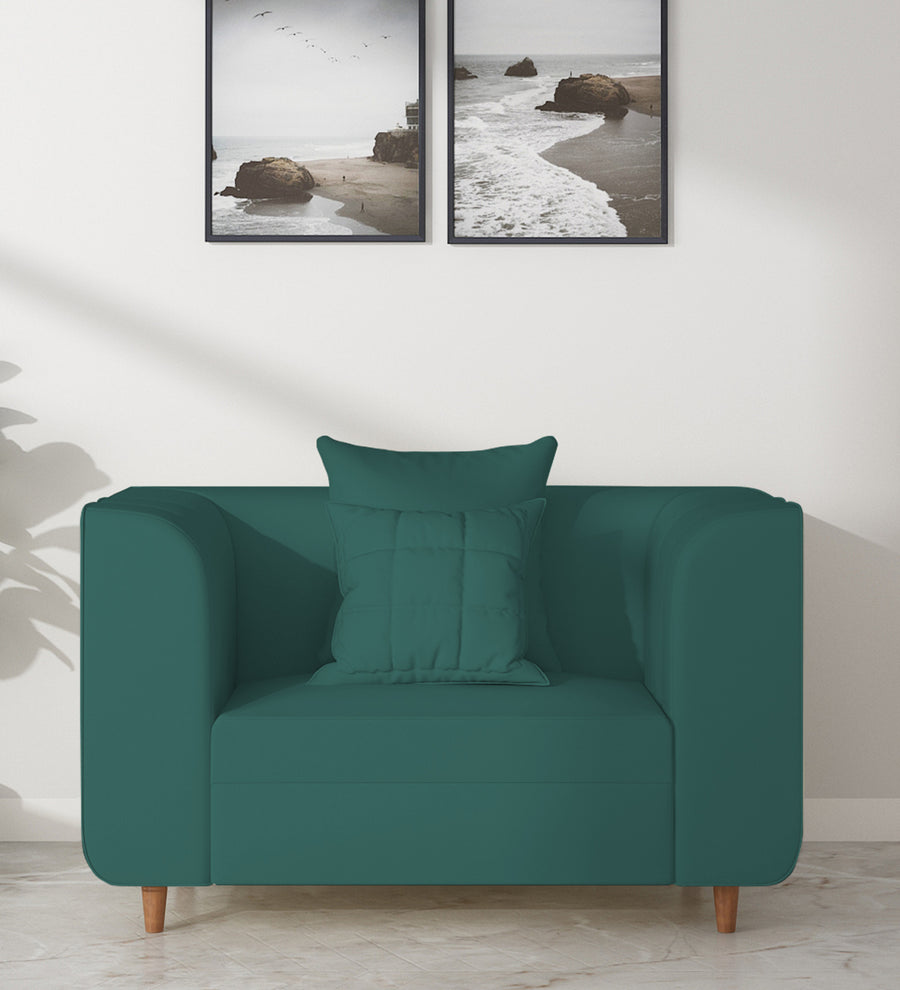 Sumo  1 Seater Velvet Sofa - Pine green by Febonic Living