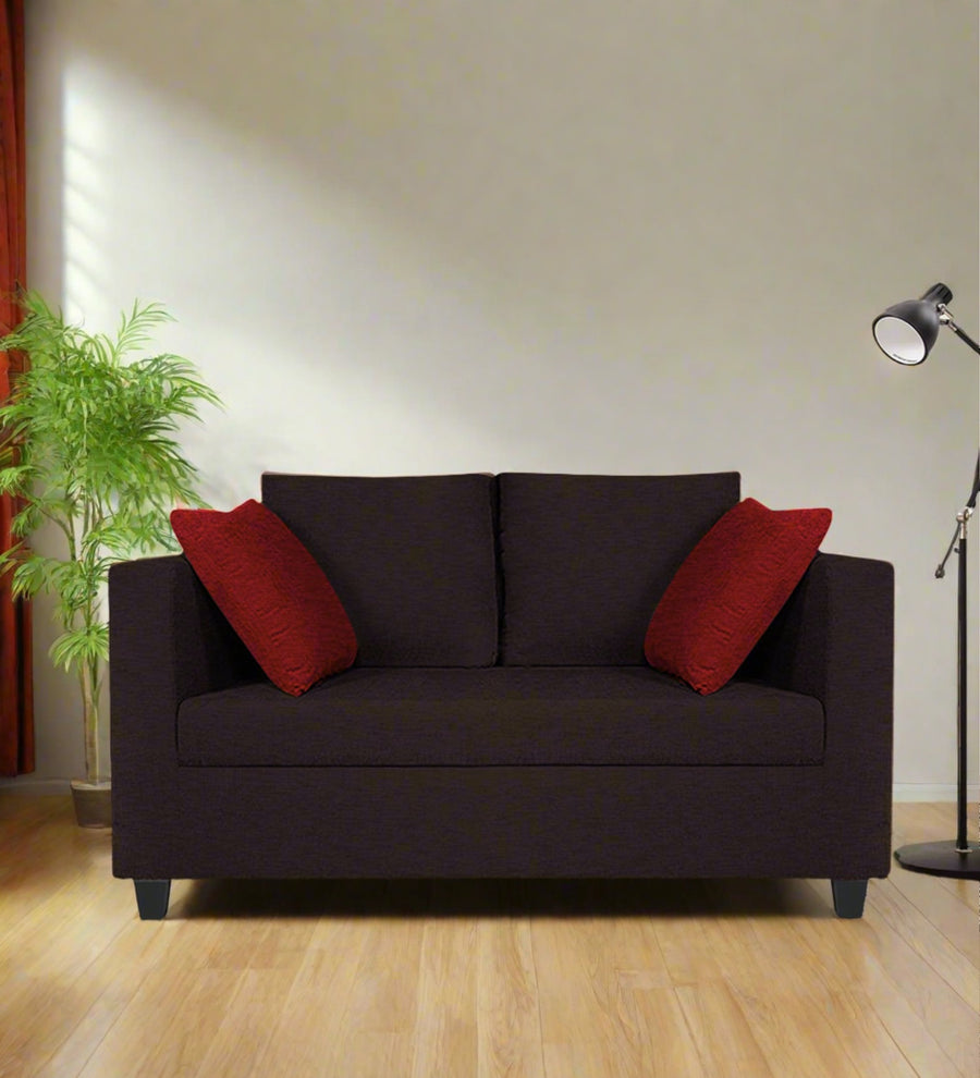 Nuska  2 Seater Fabric Sofa - Dark Brown by Febonic Living