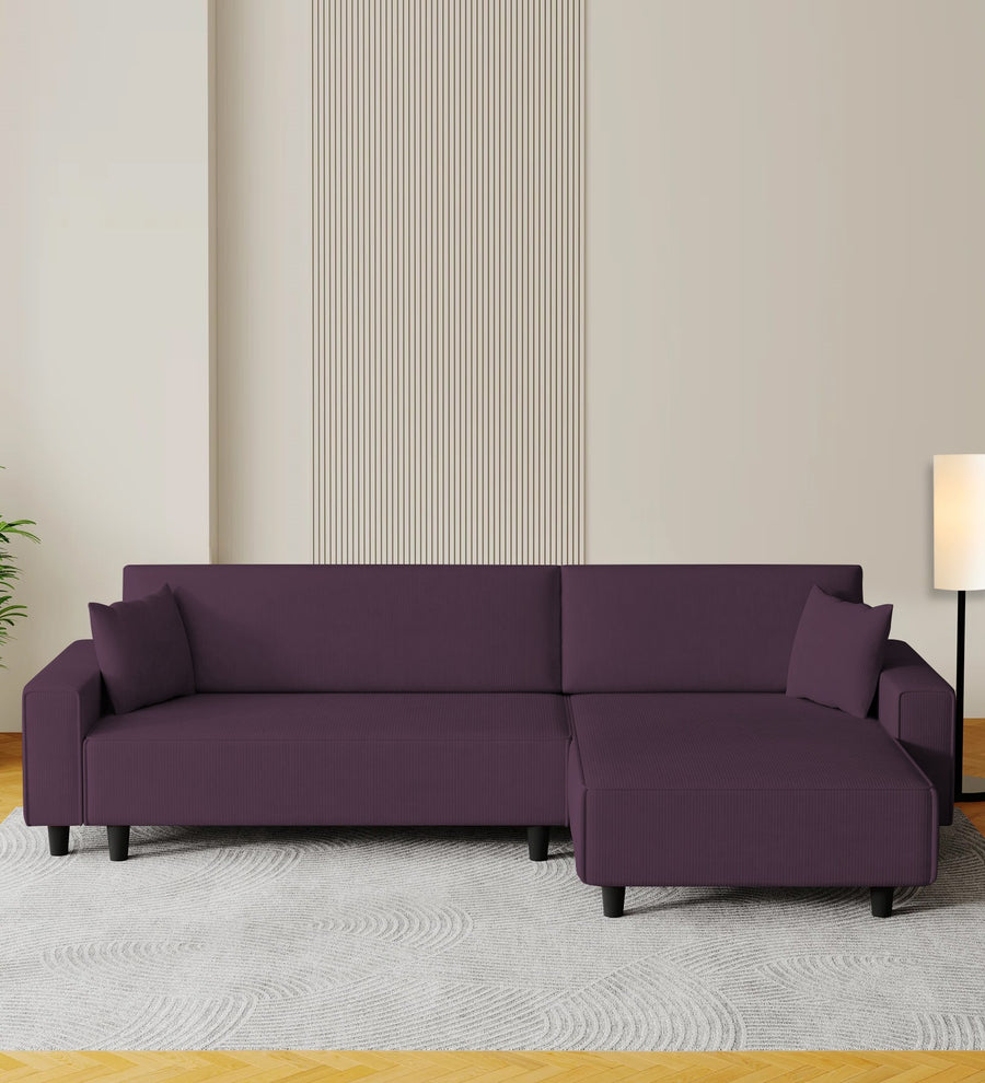 Peach  LHS 6 Seater  Cum Bed With Storage Fabric Sofa - Greek Purple by Febonic Living