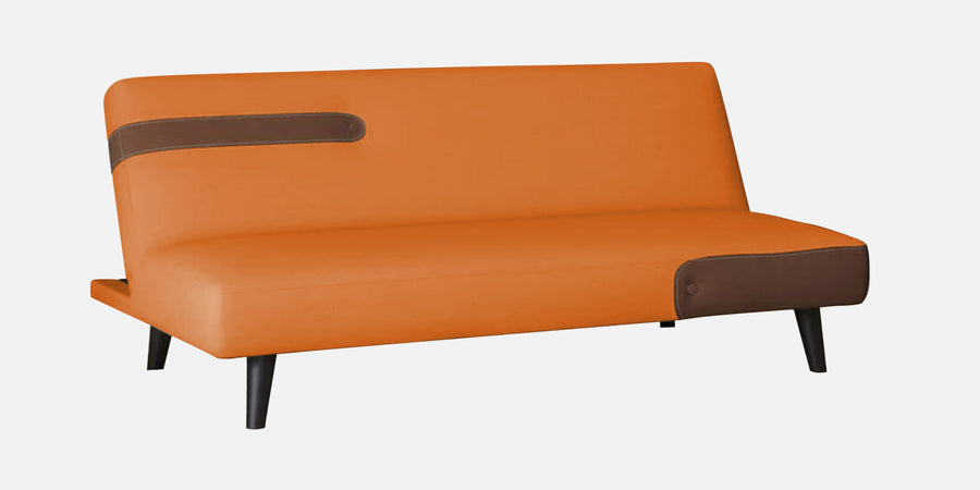 Vedan Fabric 3 Seater Convertible Sofa Cum Bed In Dark Orange Colour - Febonic Living