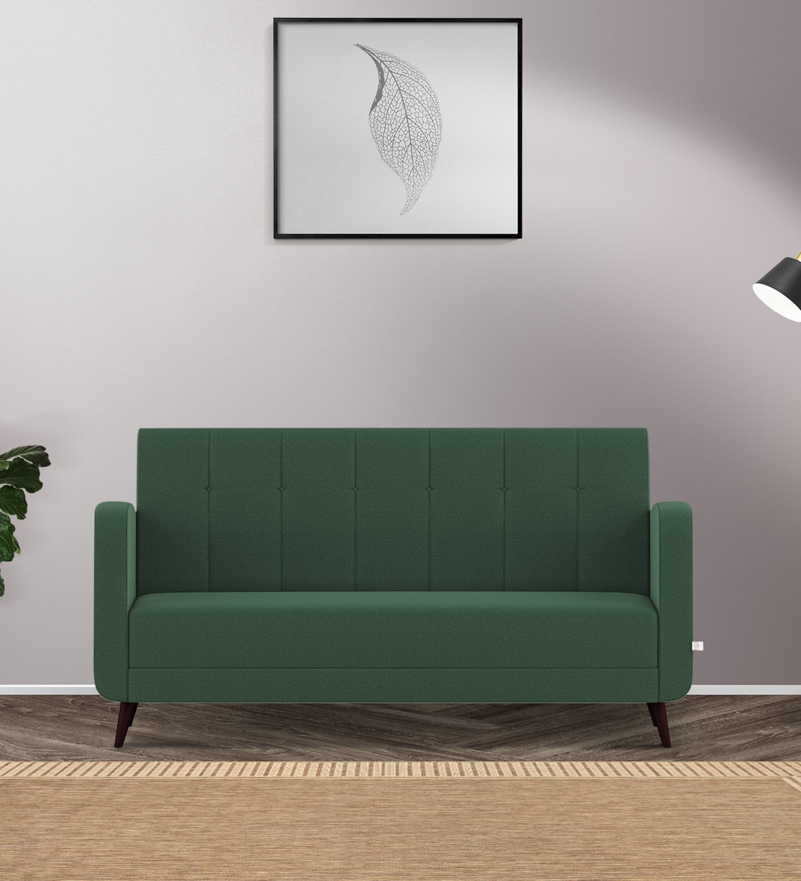 Wiki Velvet 3 Seater Sofa in Amazon Green Colour