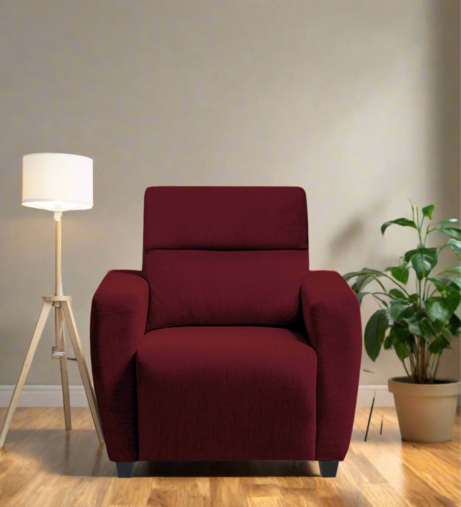 Bakadi  1 Seater Fabric Sofa - Blood Maroon by Febonic Living