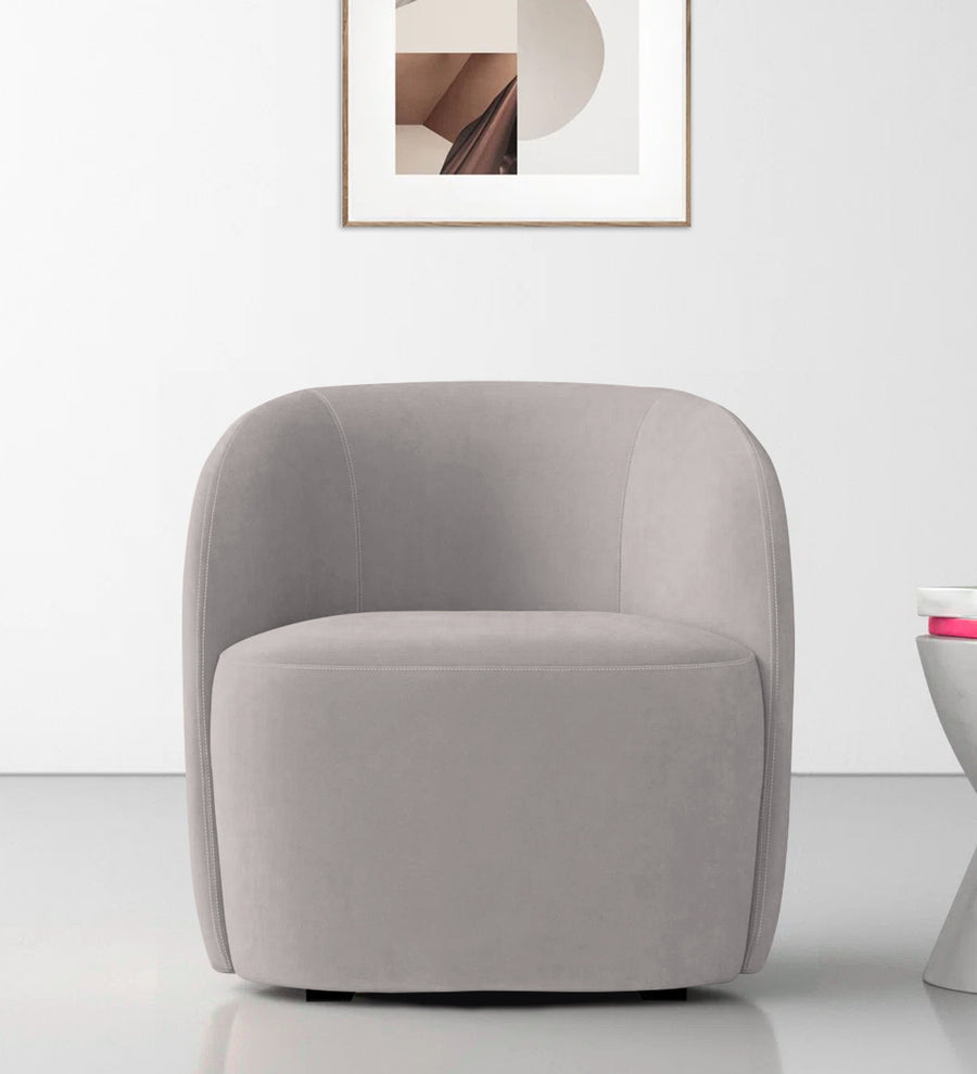 Lucky  Lounge Velvet Chair - Pearl Grey by Febonic Living