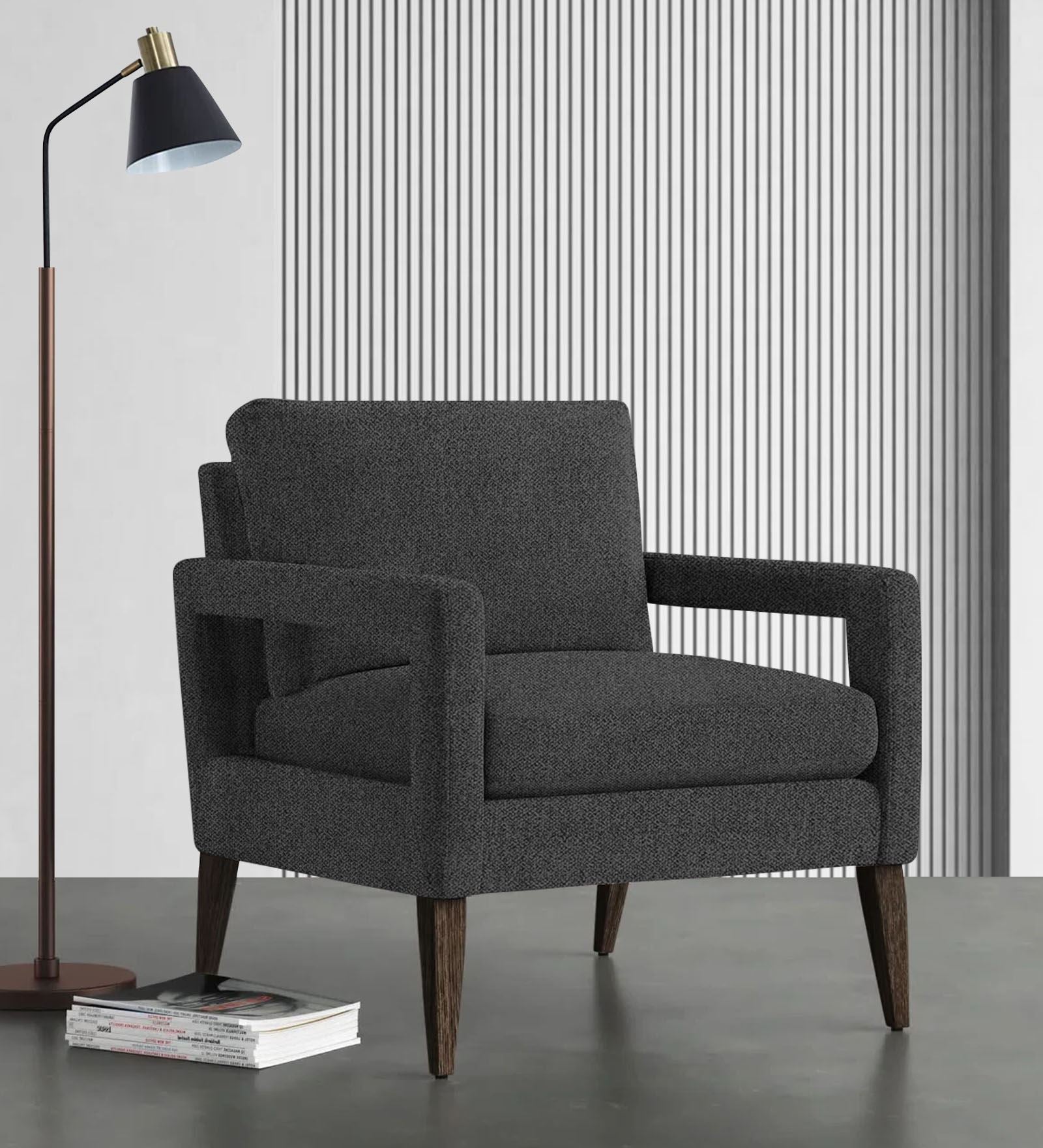 Olsen Fabric Arm Chair in Charcoal Grey Colour