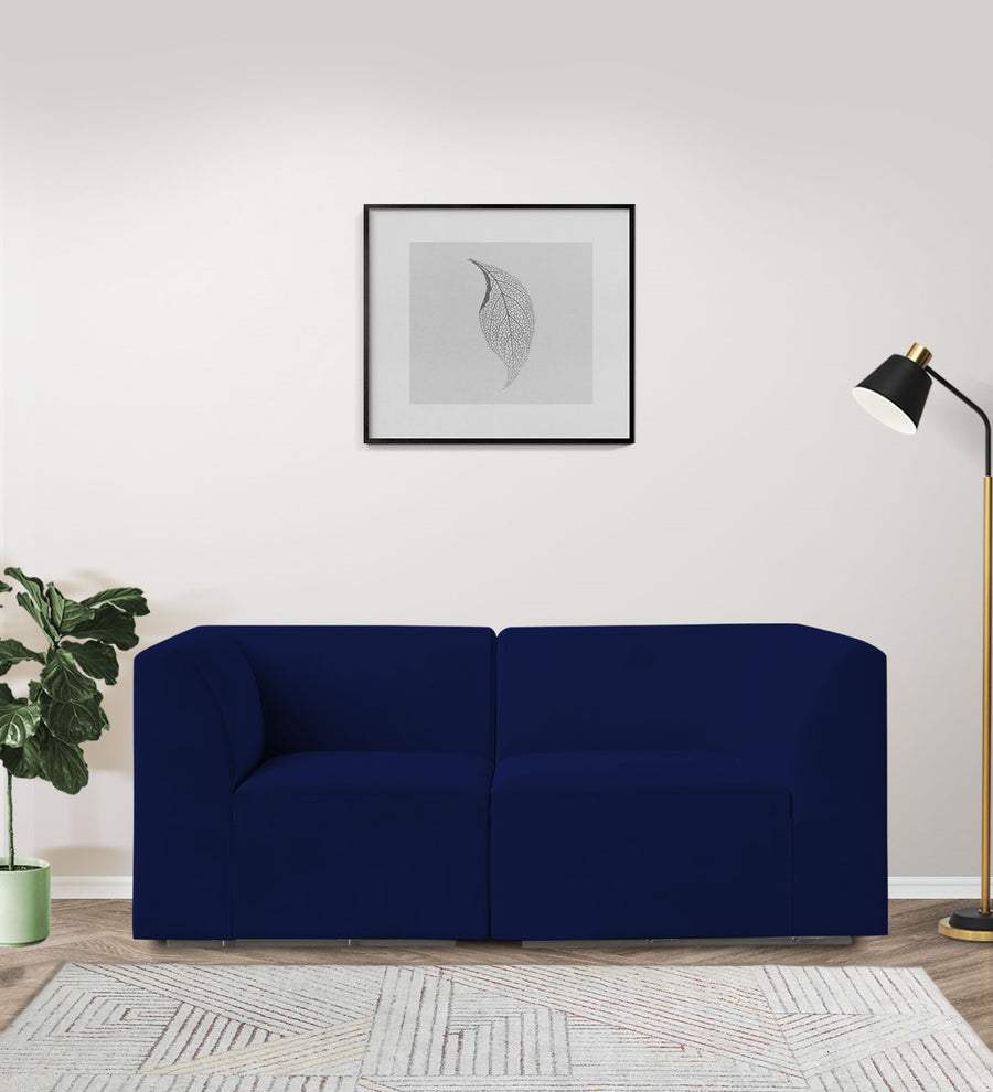 Bufa  2 Seater Velvet Sofa - Dark Blue by Febonic Living
