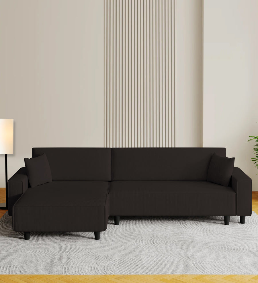 Peach  RHS 6 Seater  Cum Bed With Storage Fabric Sofa - Cara Brown by Febonic Living