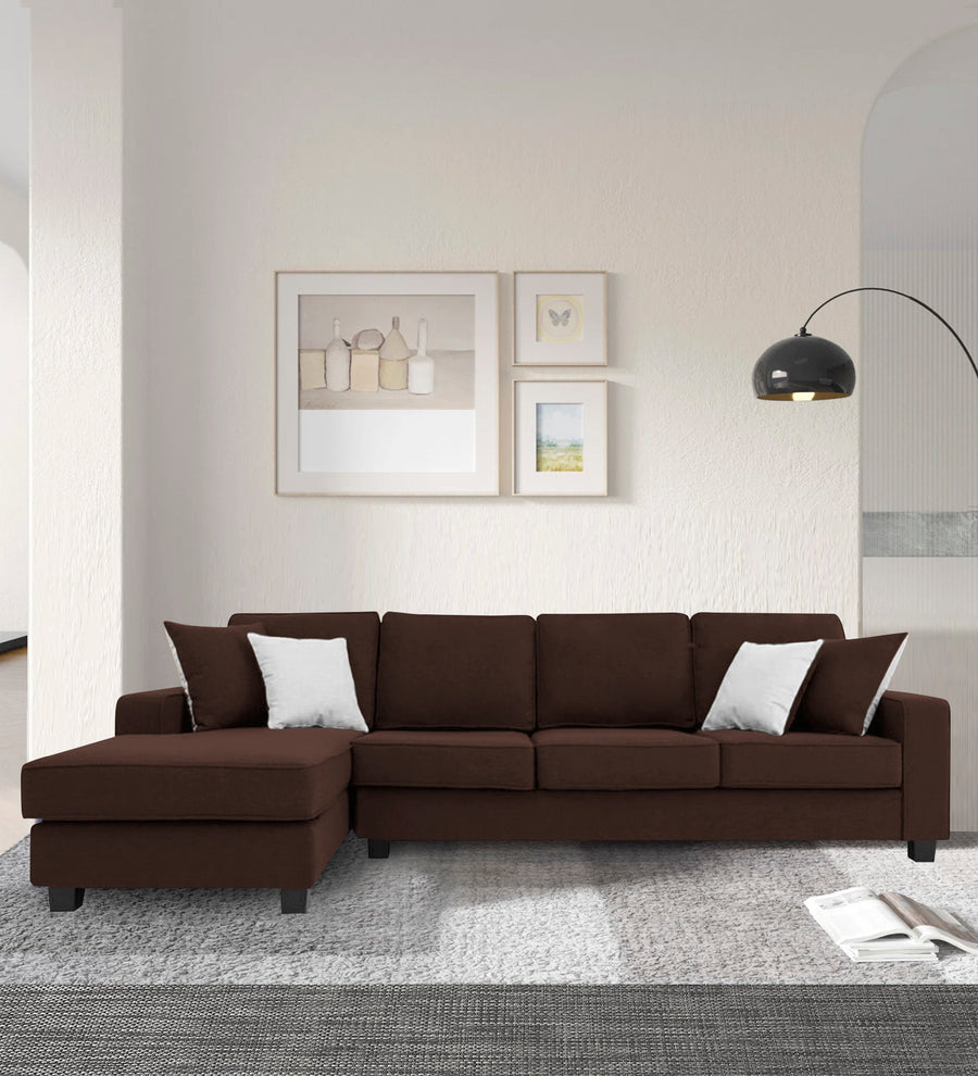 Ladybug  RHS  (3+Lounger) Fabric Sectional Sofa - Coffee Brown by Febonic Living