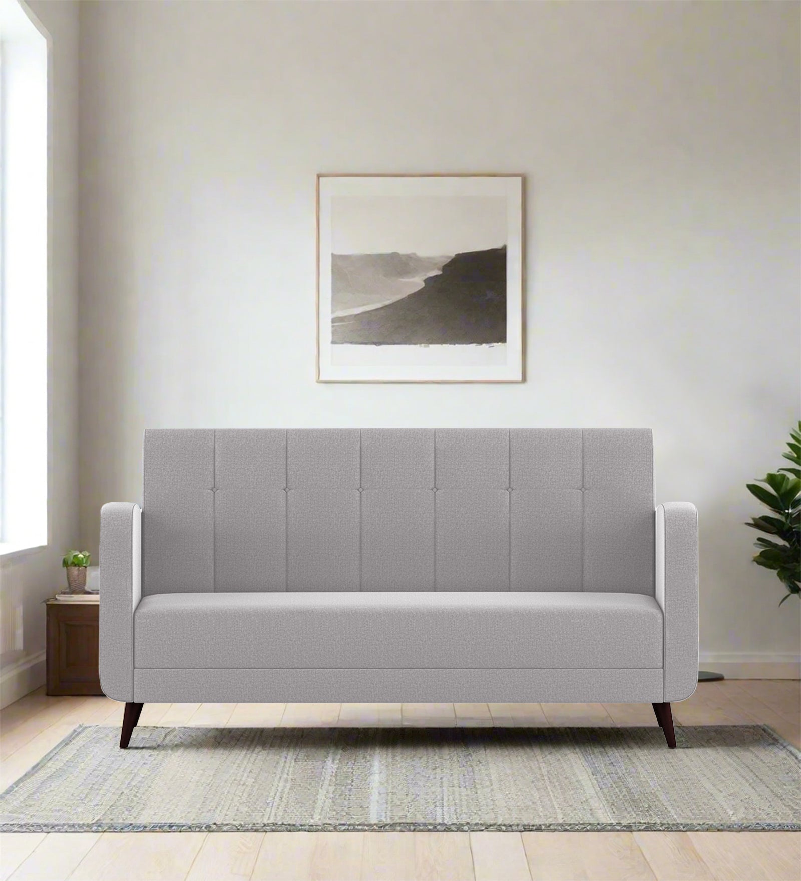 Wiki Velvet 3 Seater Sofa in Concrete grey Colour