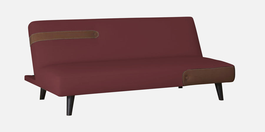 Vedan Fabric 3 Seater Convertible Sofa Cum Bed In Blaze Red Colour - Febonic Living