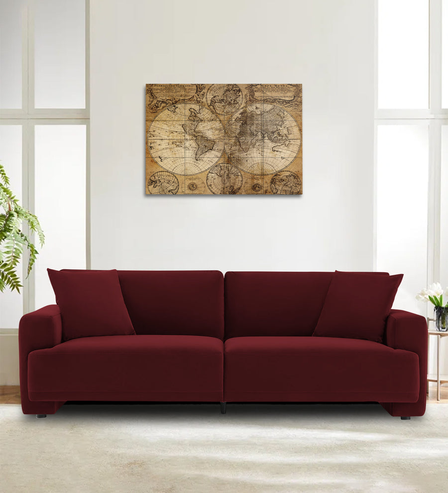 Kosta 3 Seater Velvet Sofa - Blood Maroon by Febonic Living