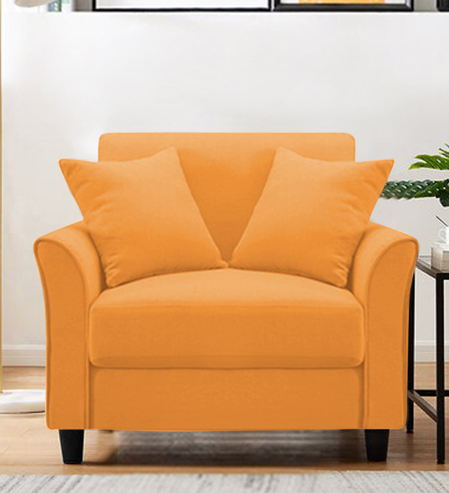 Daroo  1 Seater Velvet Sofa - Tangerine Orange by Febonic Living