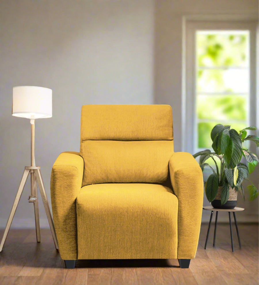 Bakadi  1 Seater Fabric Sofa - Bold yellow by Febonic Living