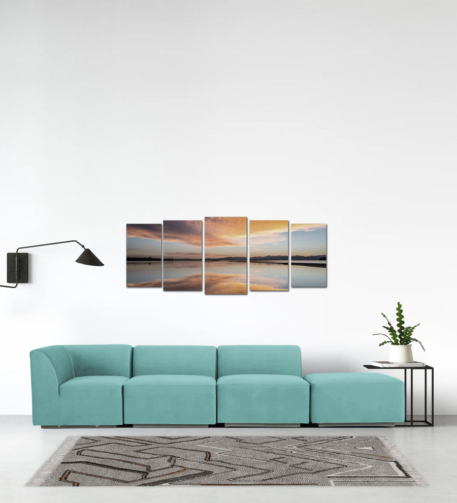 Bufa  RHS Velvet Sectional Sofa - Aqua Blue by Febonic Living