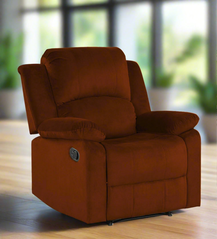 Henry  1 Seater Motorized Fabric Recliner - Burnt Orange by Febonic Living