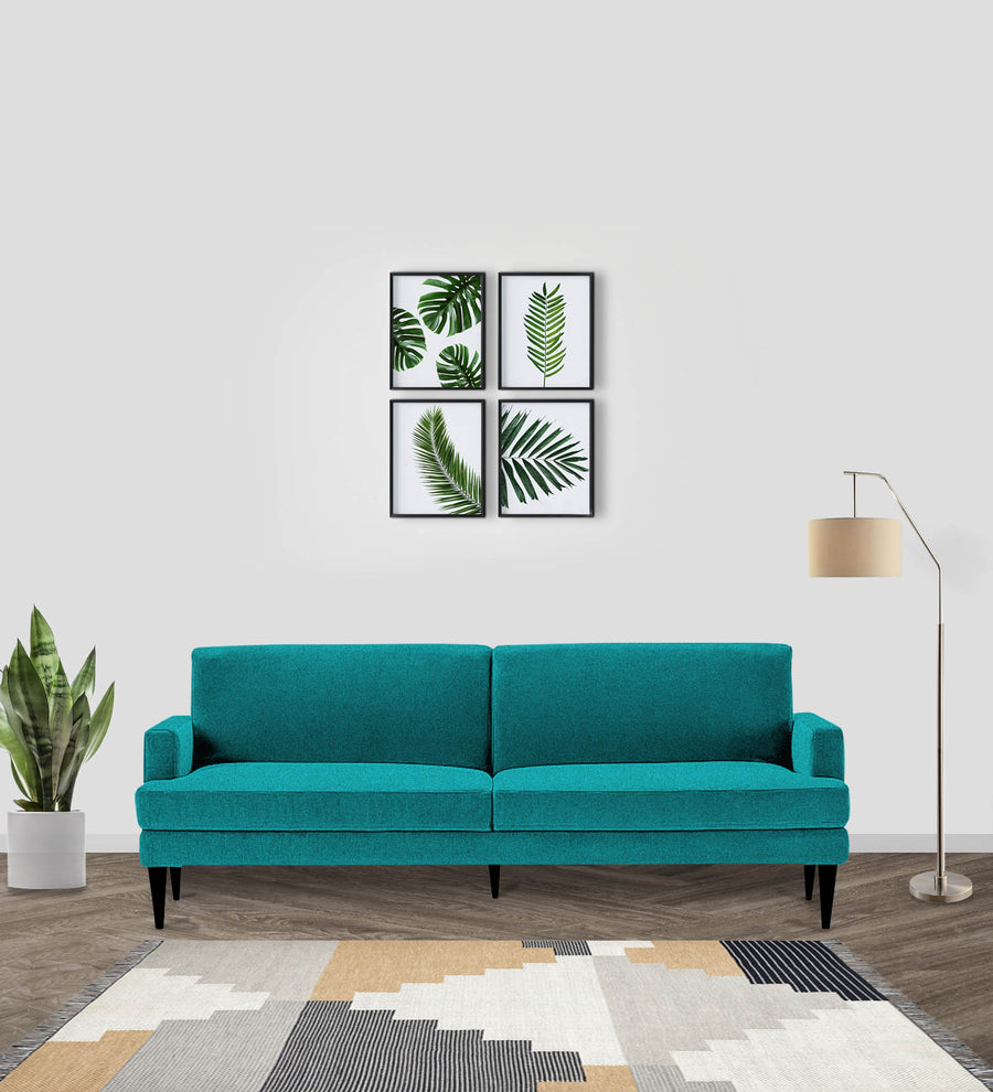 Zoya Fabric 3 Seater Convertible Sofa Cum Bed In Sea Green Colour - Febonic Living