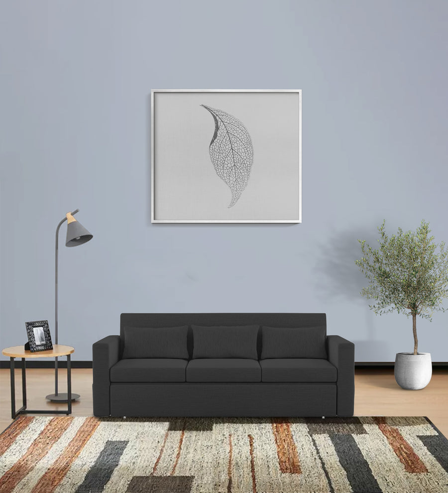 River  3 Seater Pull Out  Cum Bed Fabric Sofa - Charcoal Grey by Febonic Living