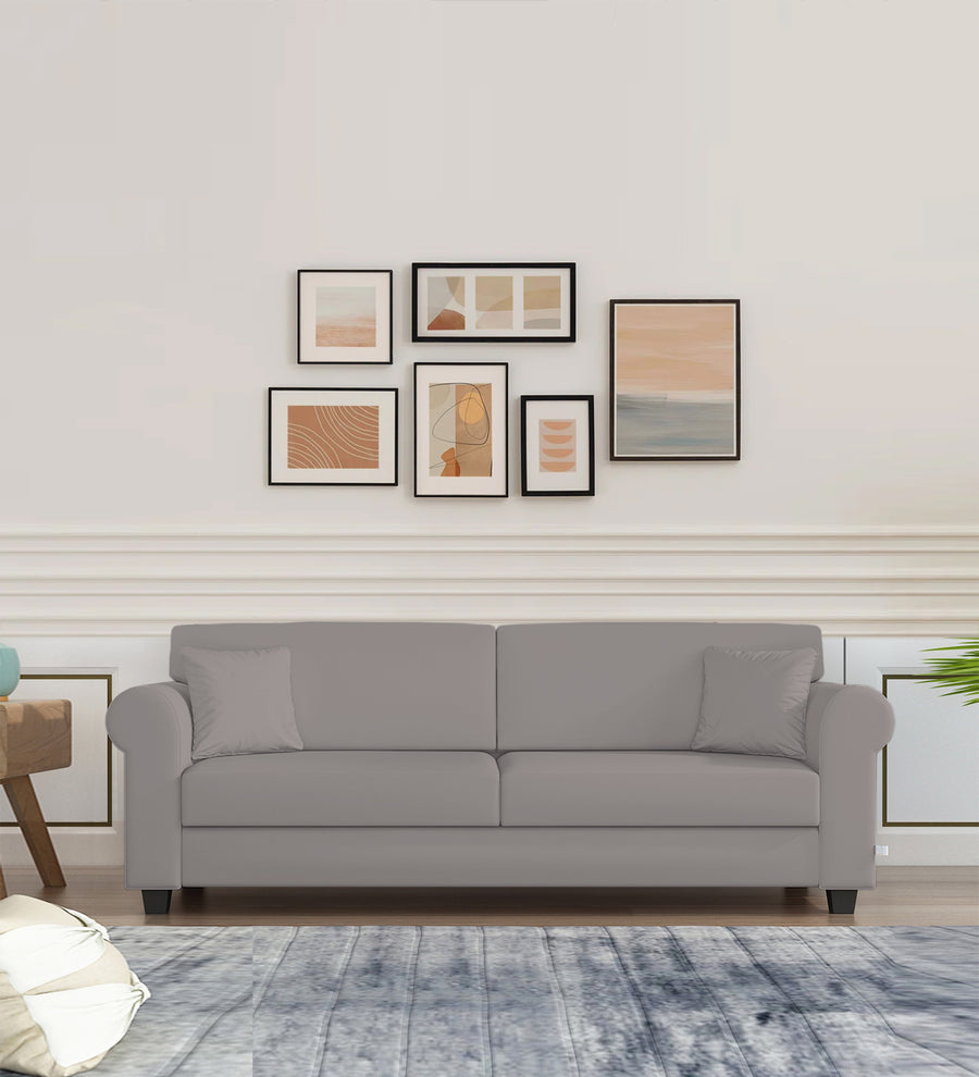 Numonk 3 Seater Velvet Sofa - Pearl Grey by Febonic Living