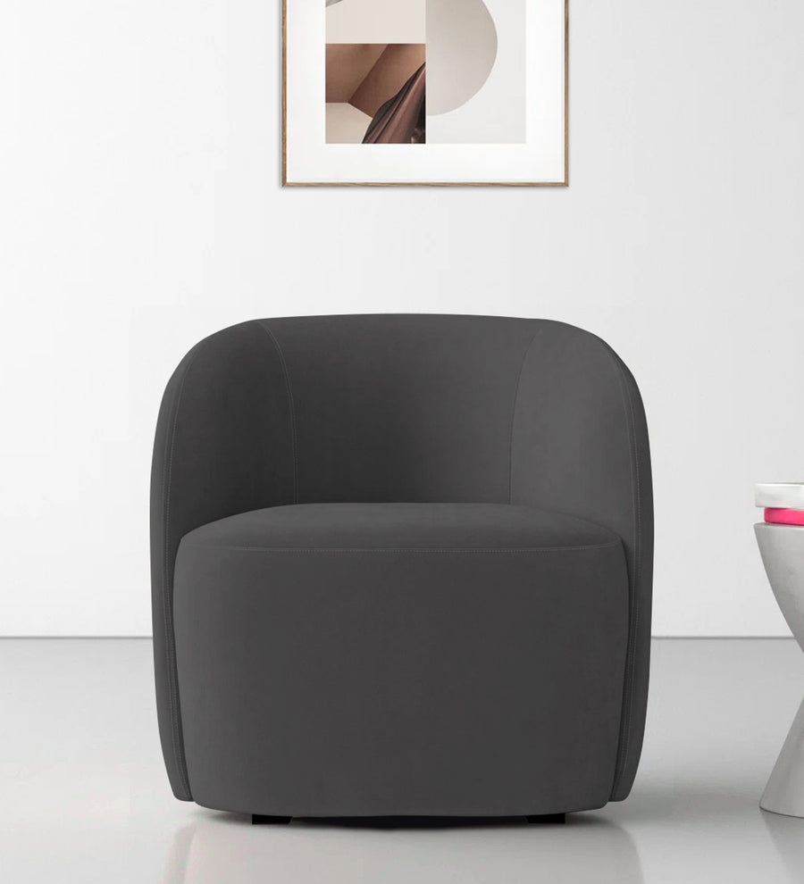 Lucky  Lounge Velvet Chair - Davy Grey by Febonic Living